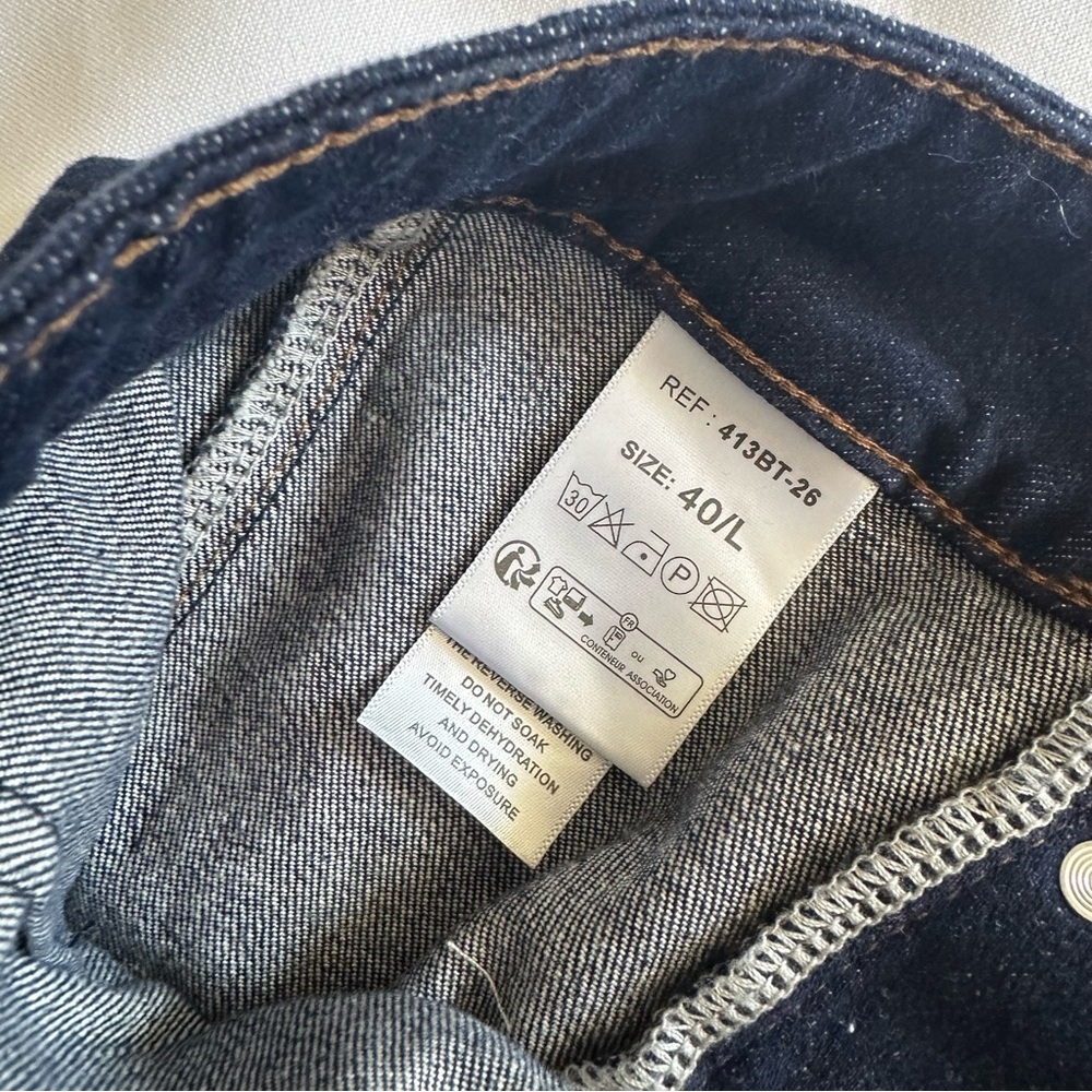 Denim SailorJeans Blue Flare Wide Leg with Gold Buttons Size Large 99% COTTON - Picture 12 of 16
